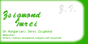 zsigmond imrei business card